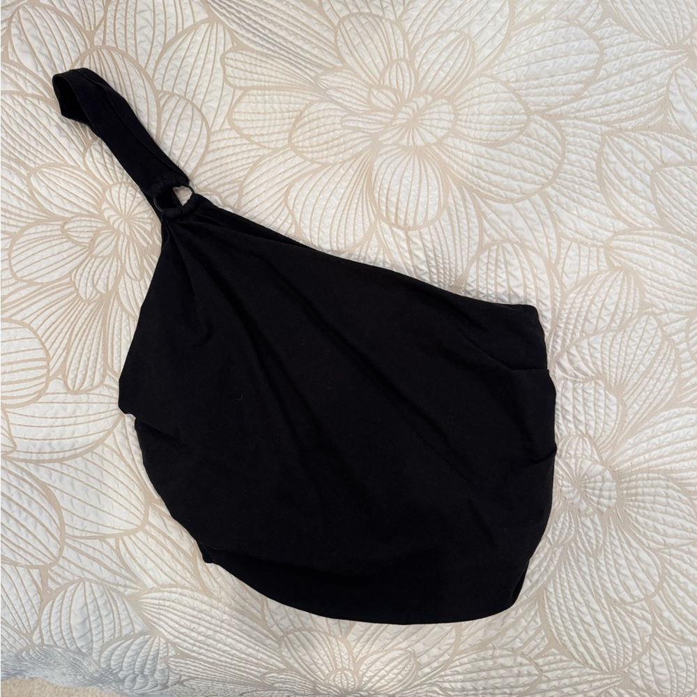 Zara Elegant Black One-Shoulder Top